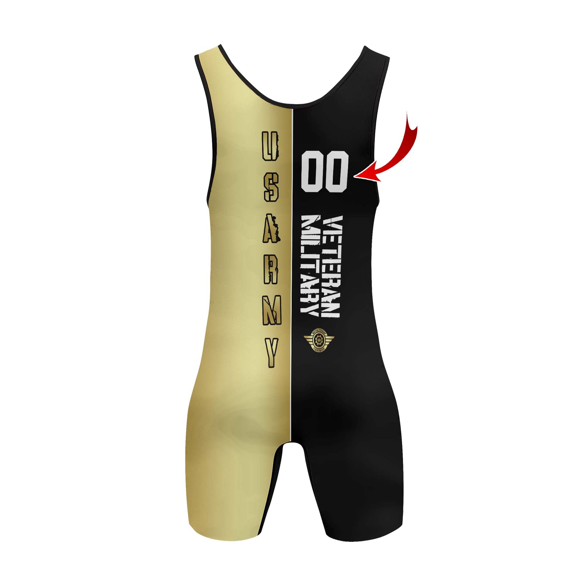 Personalized Veteran Army Football Wrestling Singlets