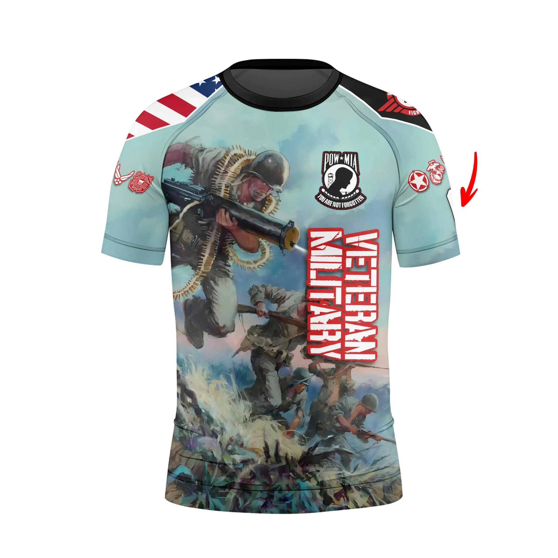 Personalized Veteran Bloody Ridge Kids Rash Guard