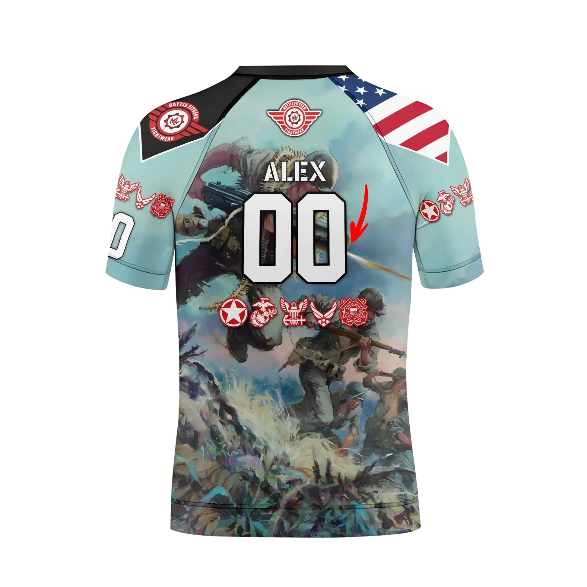 Personalized Veteran Bloody Ridge Kids Rash Guard