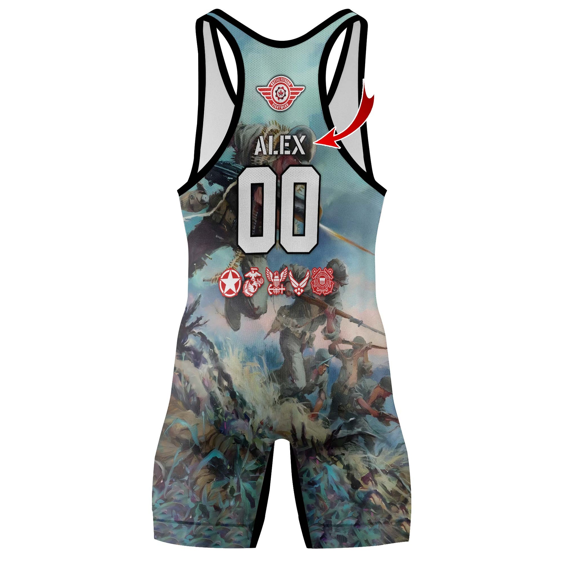 Personalized Veteran Bloody Ridge Wrestling Singlets