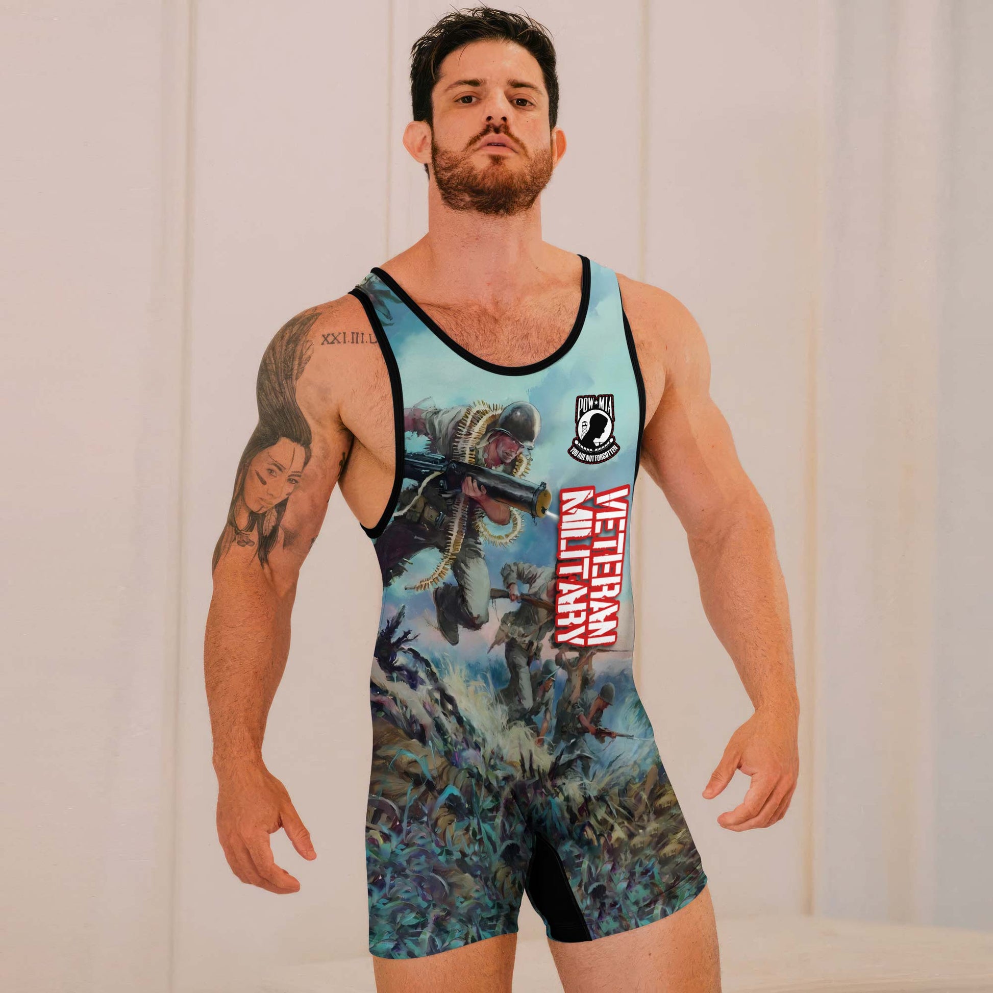 Personalized Veteran Bloody Ridge Wrestling Singlets