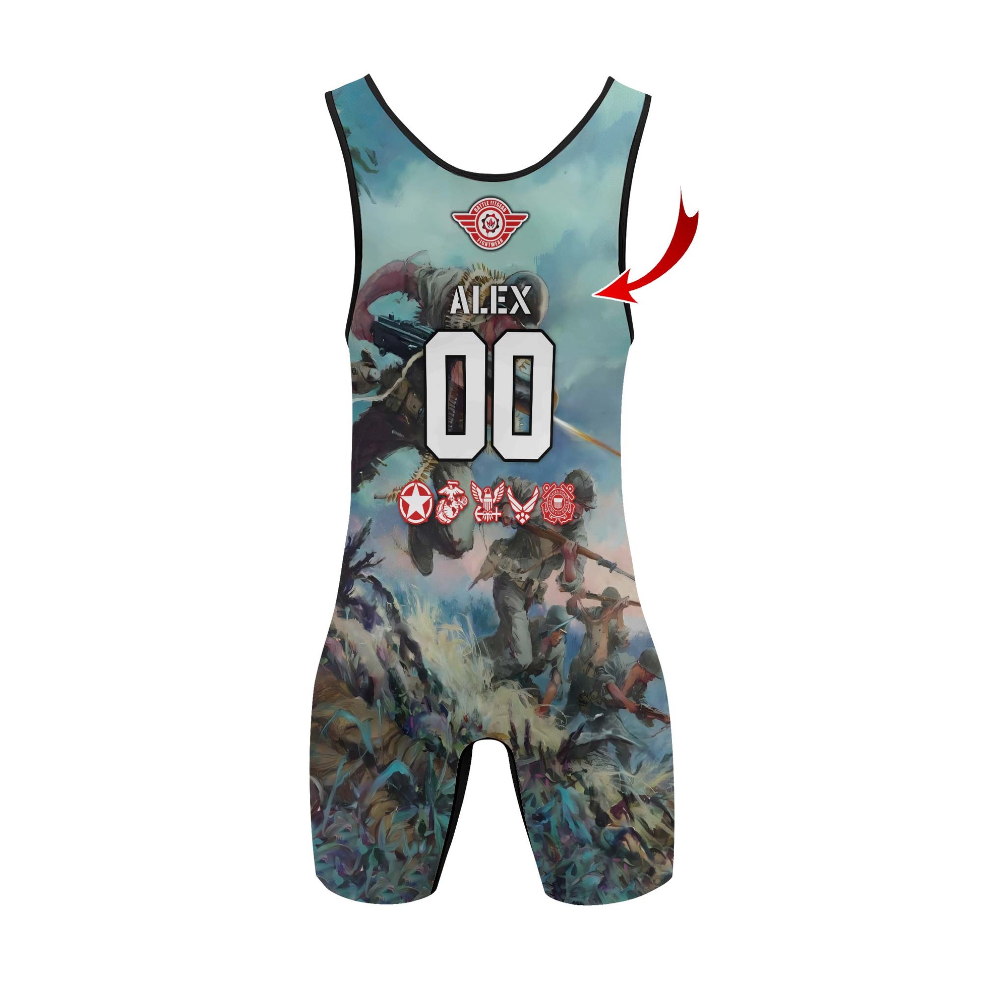 Personalized Veteran Bloody Ridge Wrestling Singlets