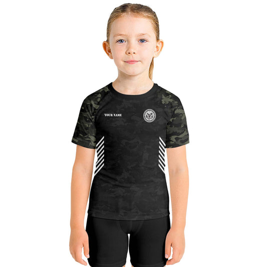 Personalized Veteran Kids Rash Guard