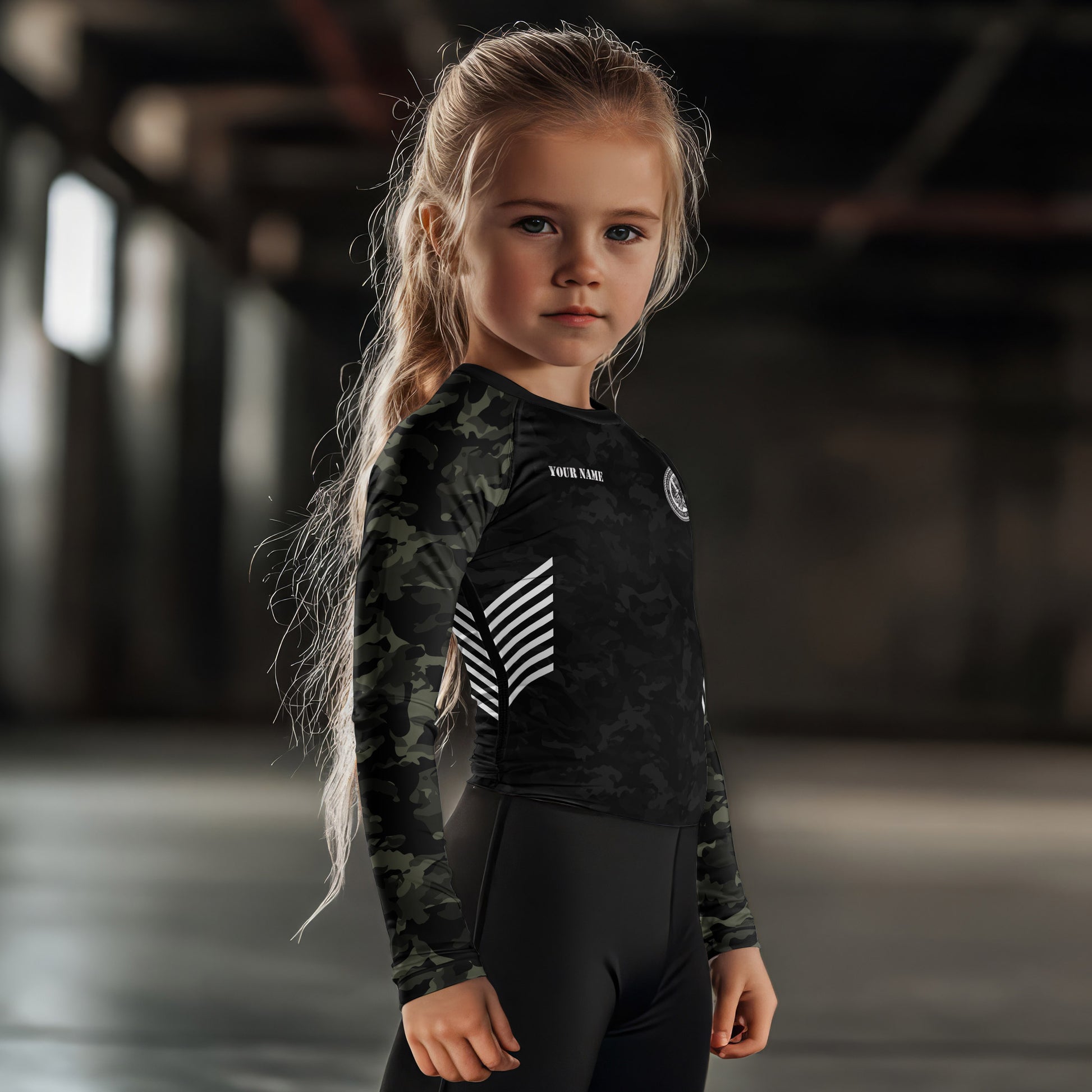 Personalized Veteran Kids Rash Guard