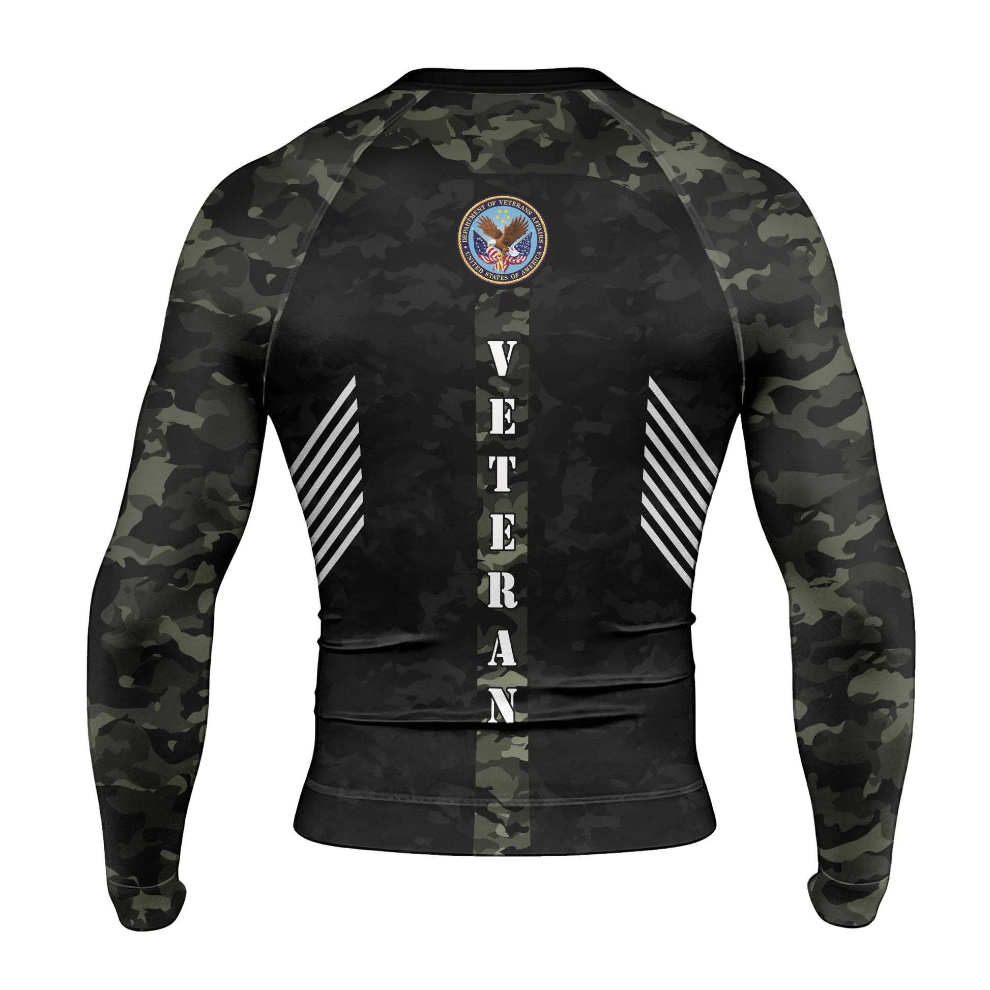 Personalized Veteran Men's Long Sleeve Rash Guard