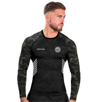 Personalized Veteran Men's Long Sleeve Rash Guard