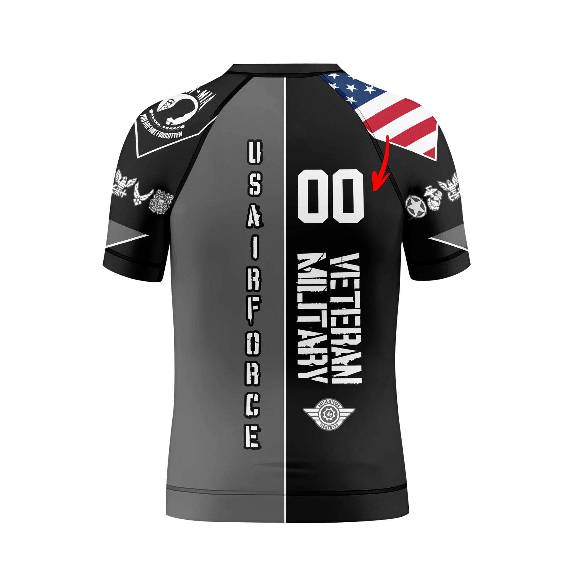Personalized Veteran Military Air Force Kids Rash Guard