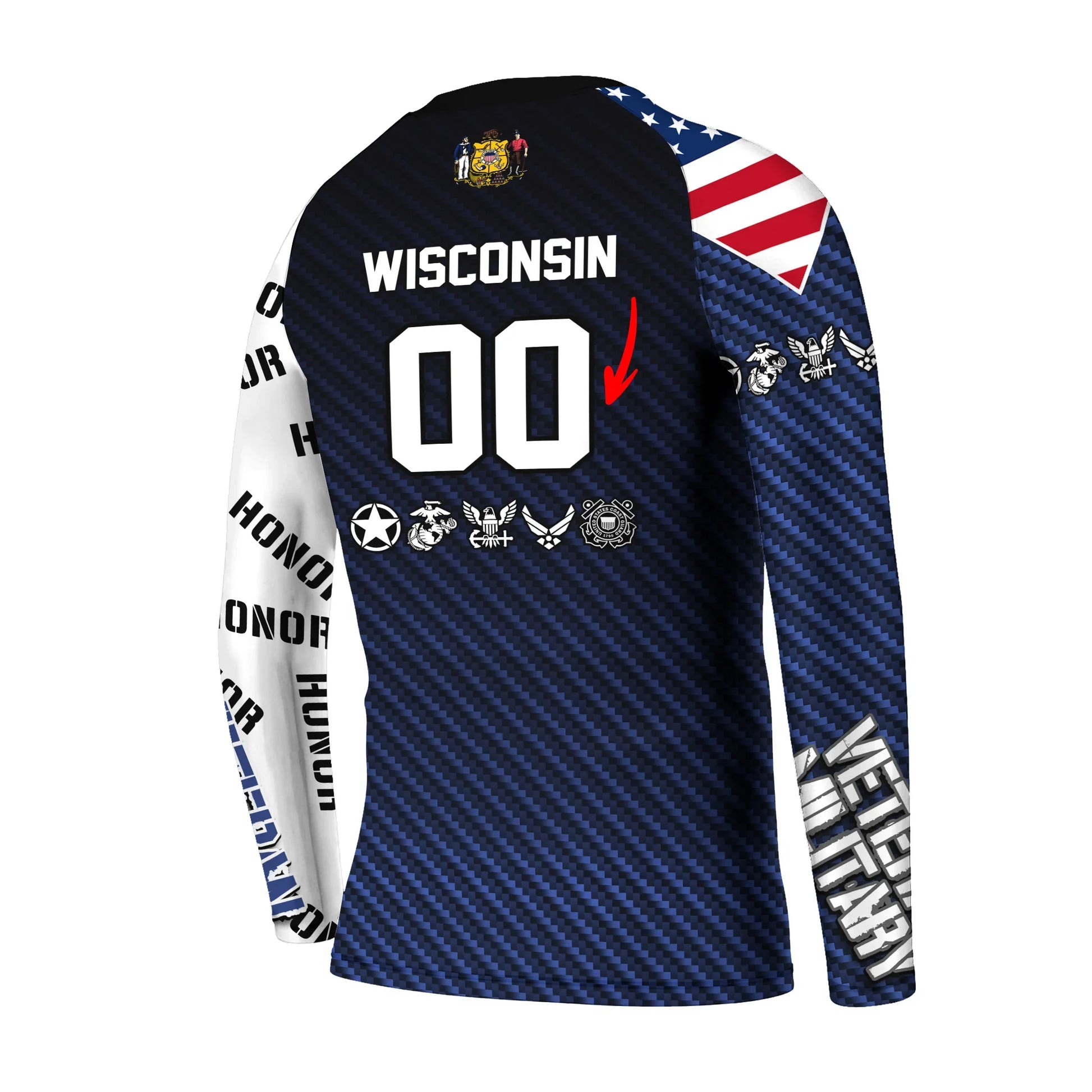 Personalized Veteran Military Honor Kids Rash Guard