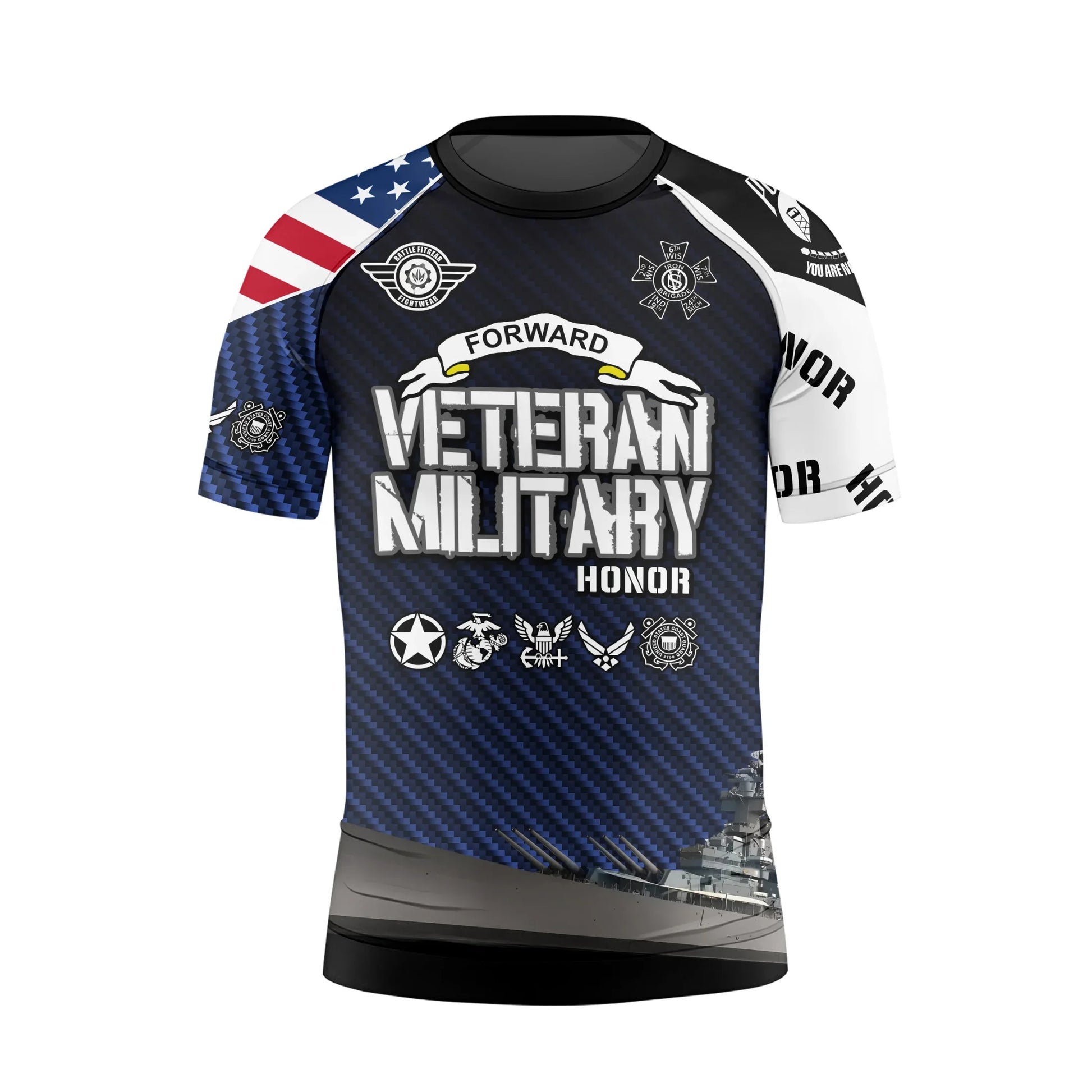 Personalized Veteran Military Honor Kids Rash Guard
