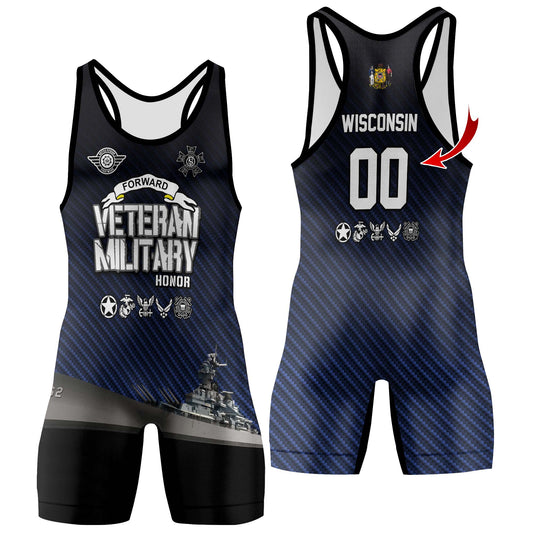 Personalized Veteran Military Honor Wrestling Singlets
