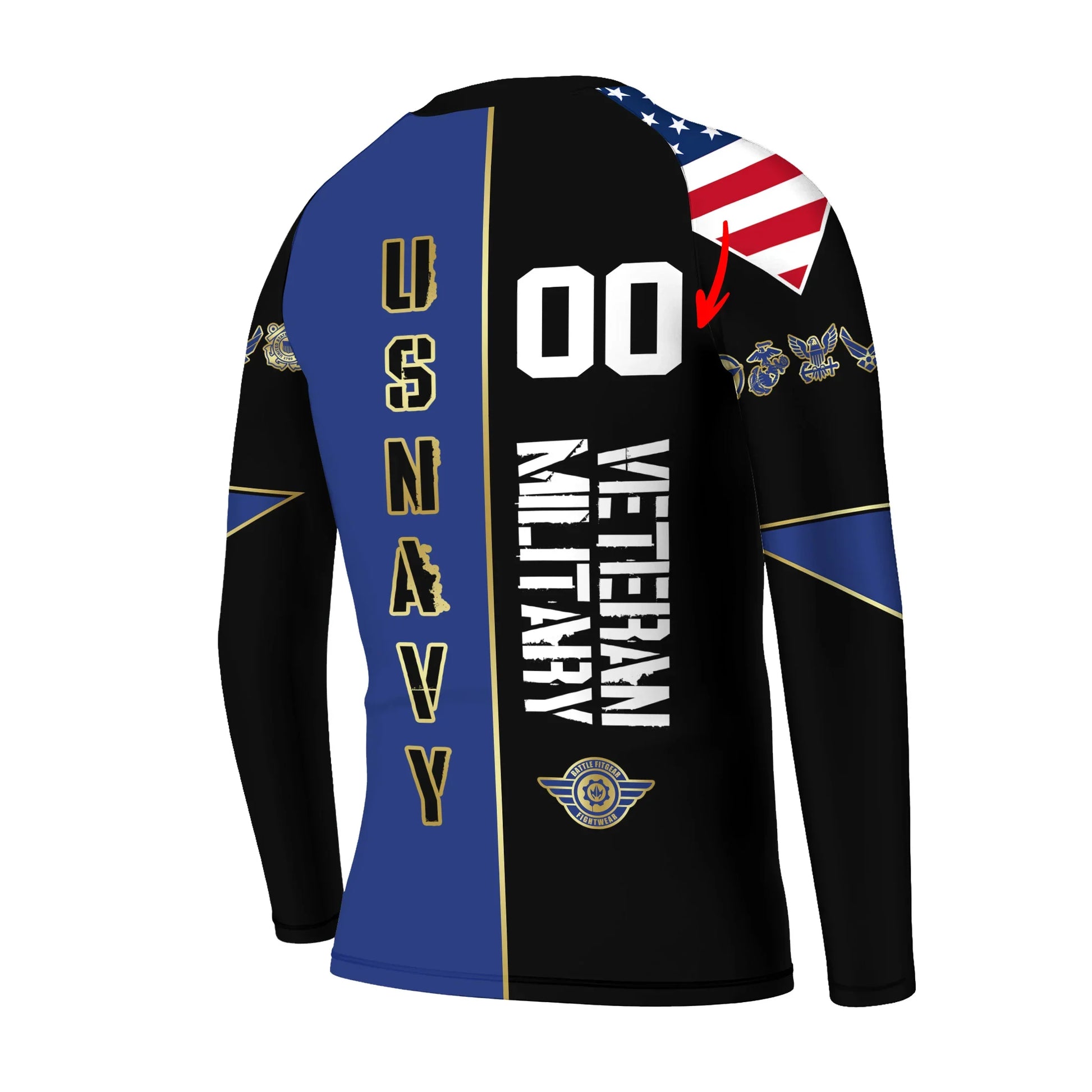 Personalized Veteran Military USNAVY Kids Rash Guard