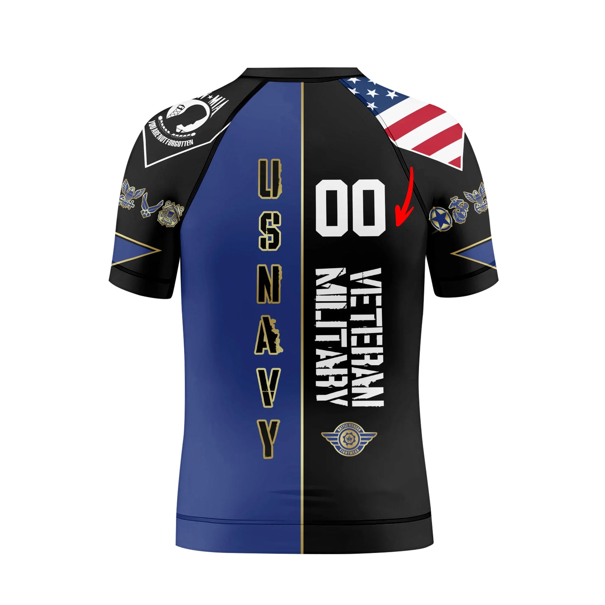 Personalized Veteran Military USNAVY Kids Rash Guard