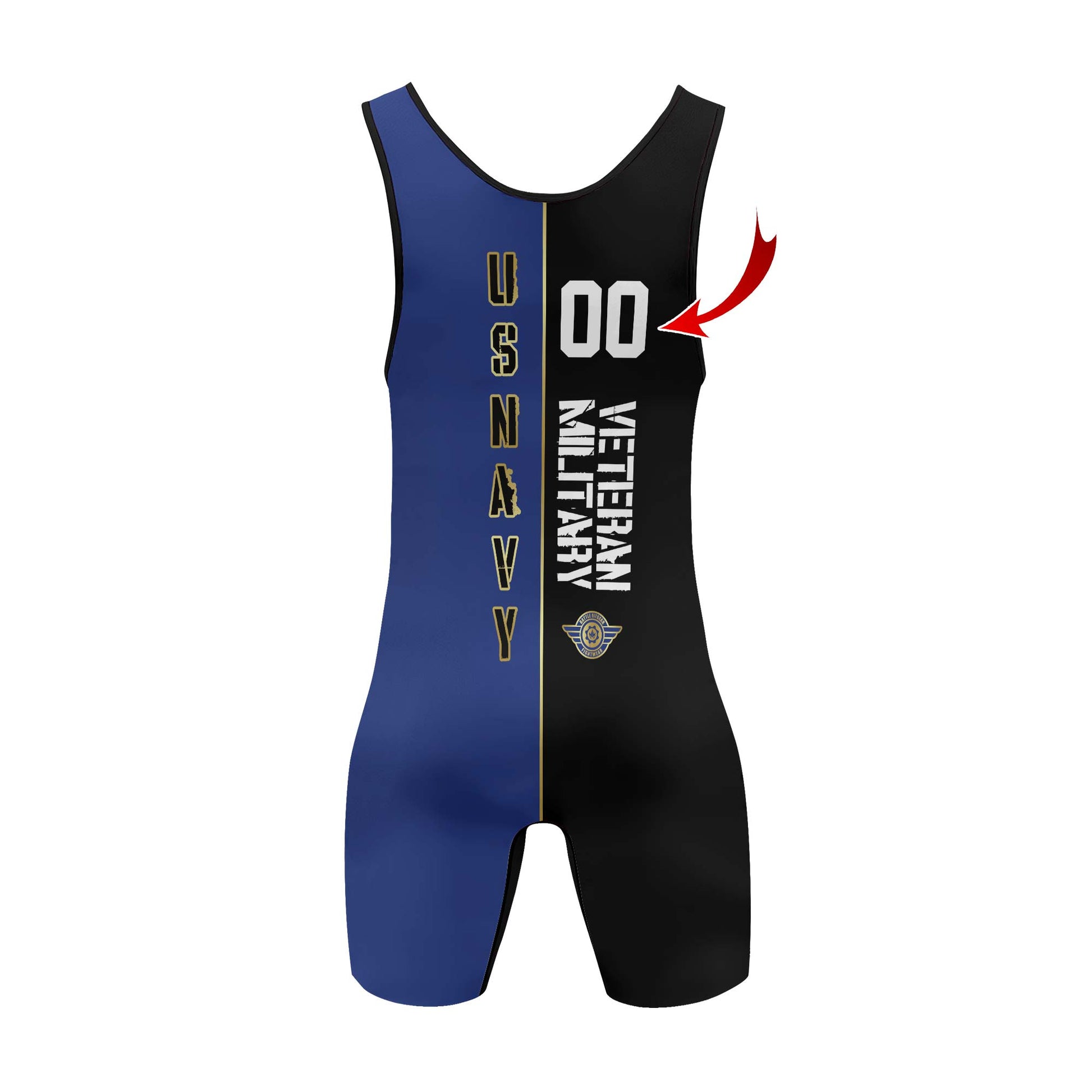 Personalized Veteran Military USNAVY Wrestling Singlets