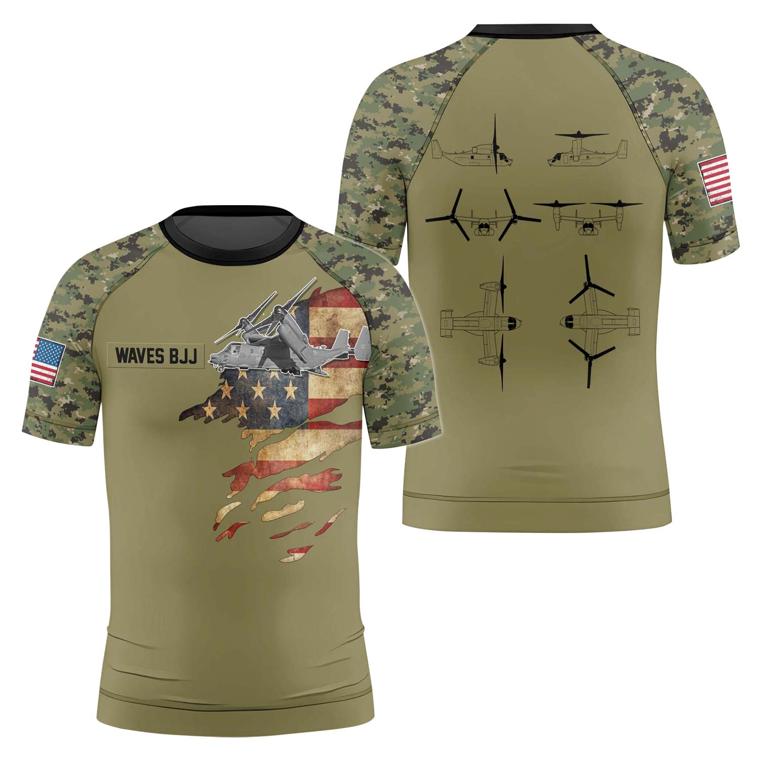 Personalized Veteran Osprey Kids Rash Guard