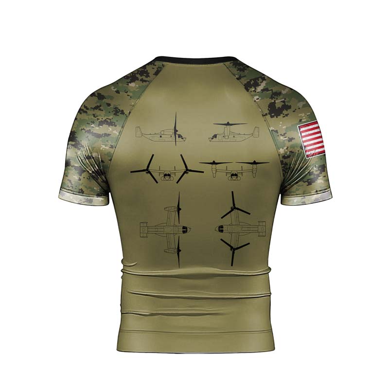 Personalized Veteran Osprey Men's Short Sleeve Rash Guard - BattleFitGear