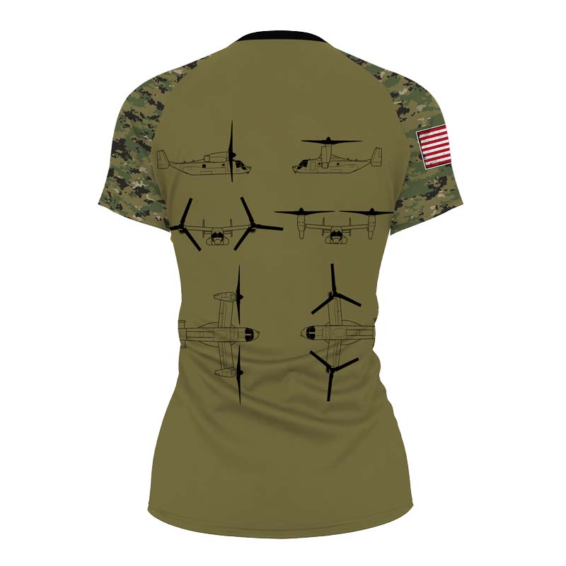 Personalized Veteran Osprey Women's Short Sleeve Rash Guard - BattleFitGear