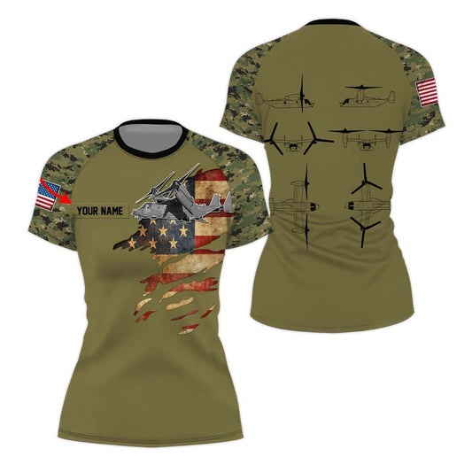 Personalized Veteran Osprey Women's Short Sleeve Rash Guard - BattleFitGear