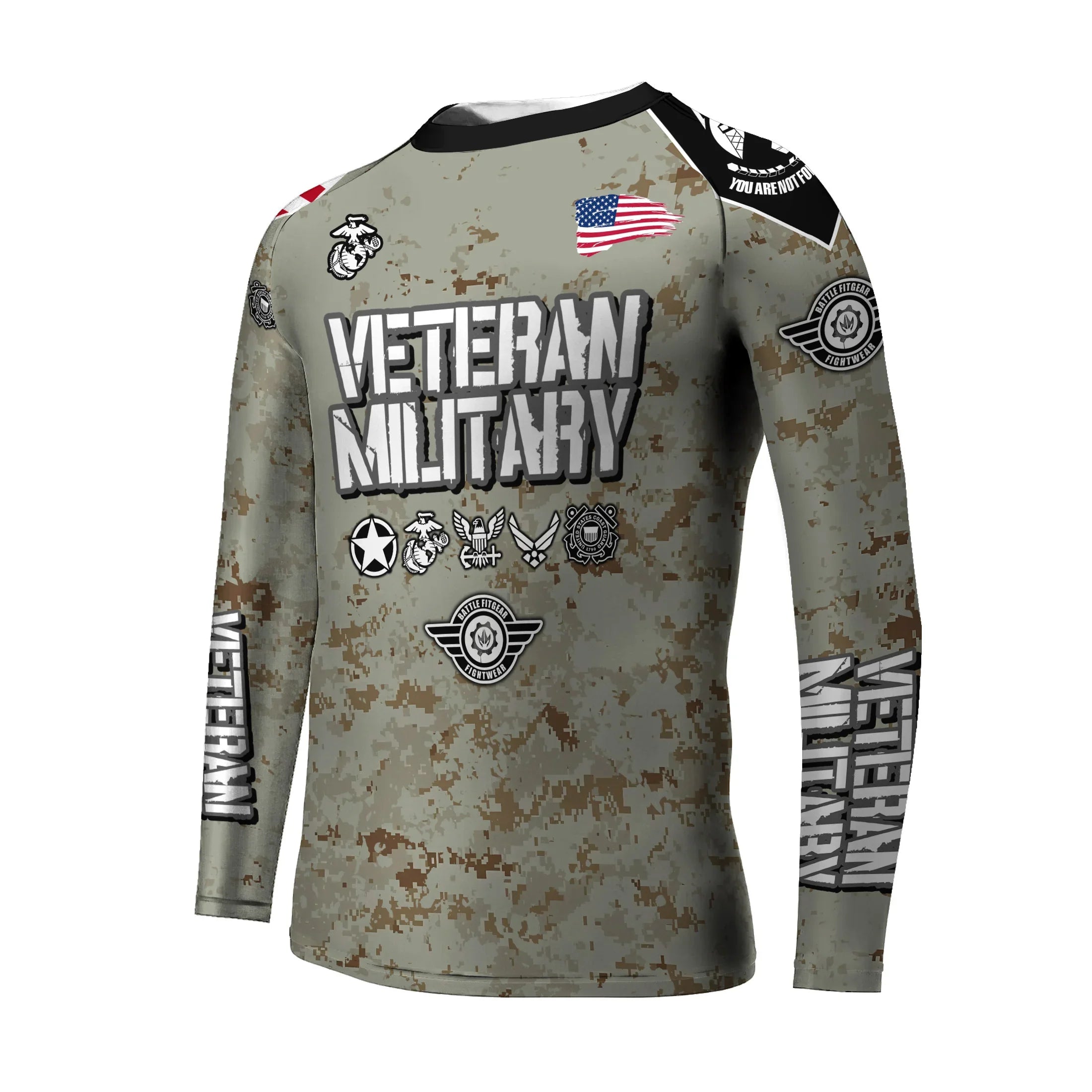 Personalized Veteran USMC Uniform Kids Rash Guard – Durable & Unique
