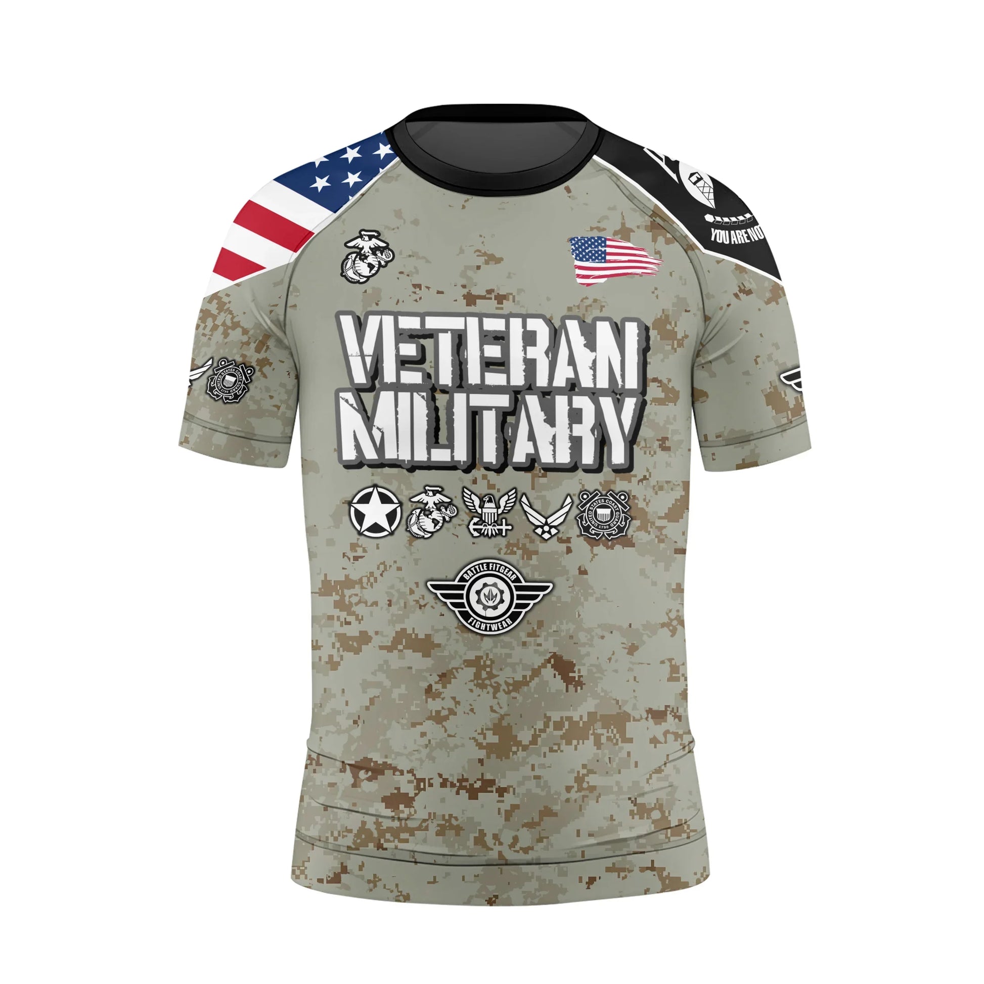 Personalized Veteran USMC Uniform Kids Rash Guard