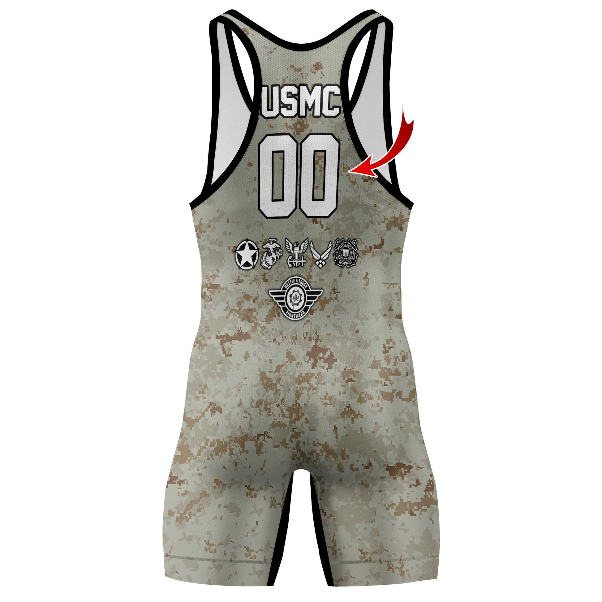 Personalized Veteran USMC Uniform Wrestling Singlets