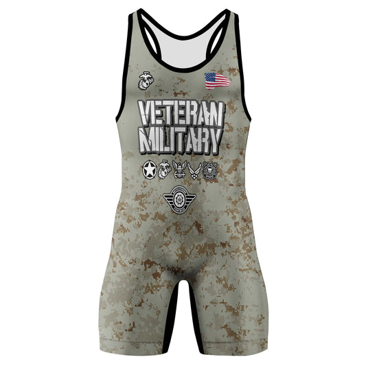 Personalized Veteran USMC Uniform Wrestling Singlets