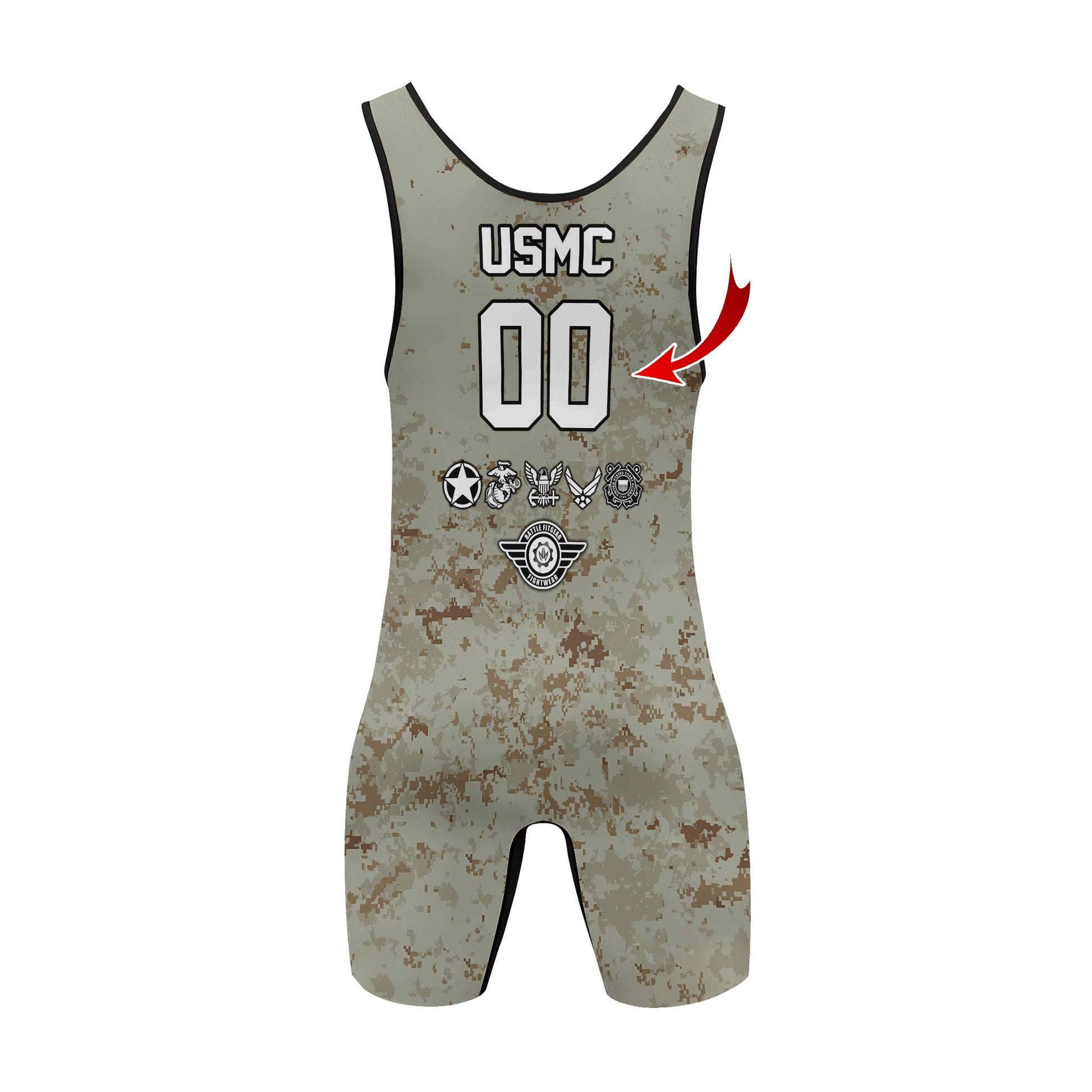Personalized Veteran USMC Uniform Wrestling Singlets