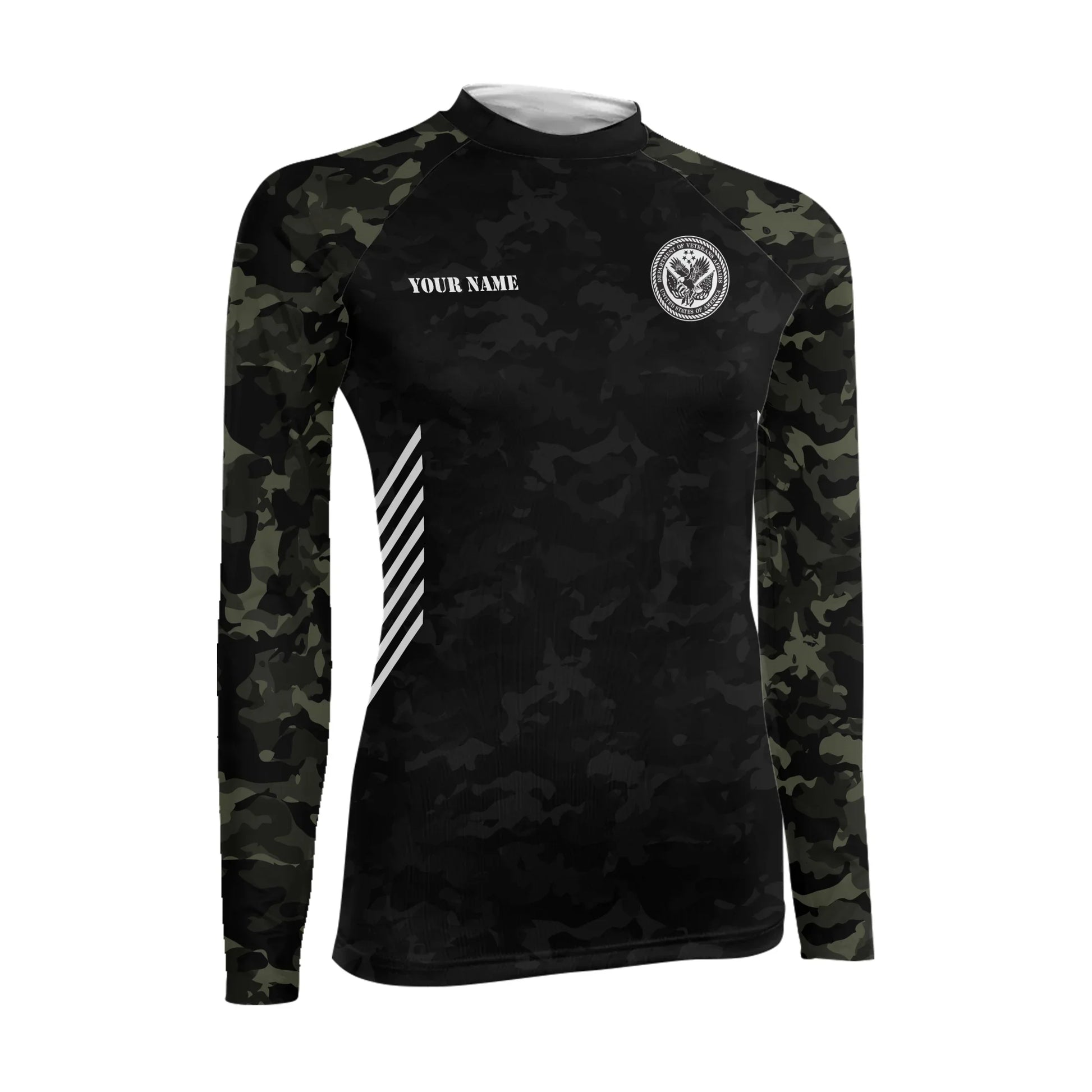 Personalized Veteran Women's Long Sleeve Rash Guard