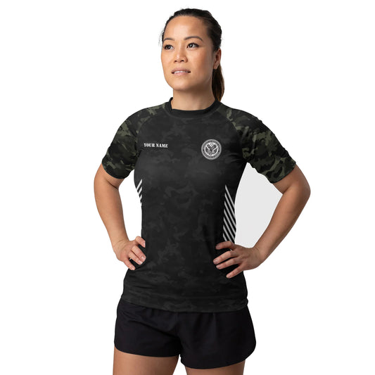 Personalized Veteran Women's Short Sleeve Rash Guard