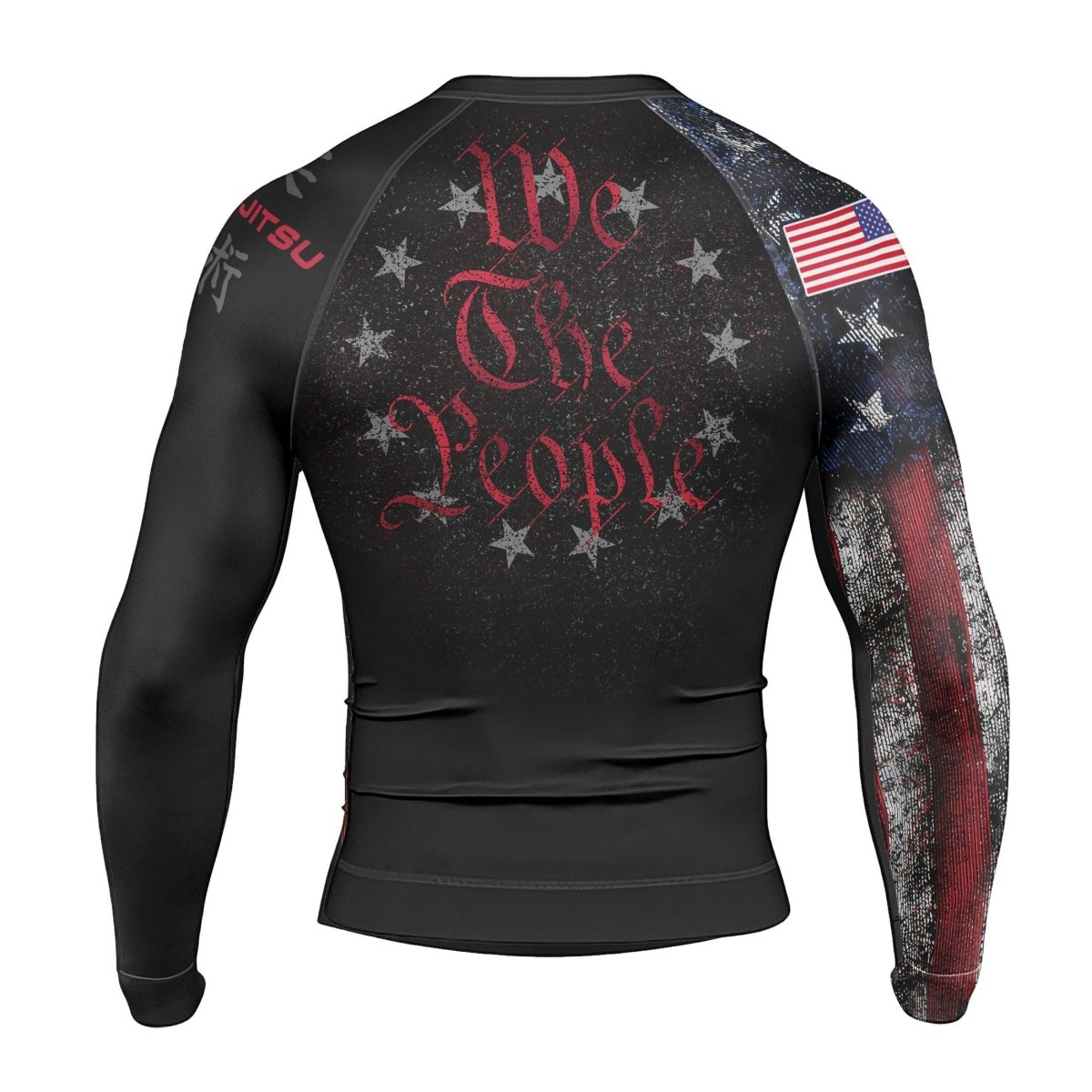 Personalized American Jiu Jitsu Men's Long Sleeve Rash Guard - BattleFitGear