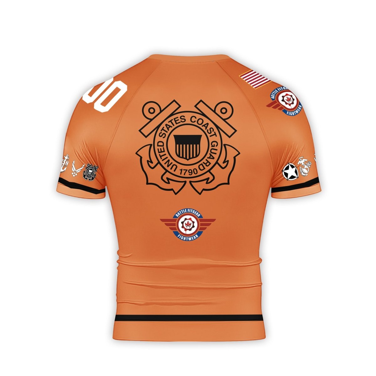 Personalized USA Cost Guard Veteran Men's Short Sleeve Rash Guard - BattleFitGear