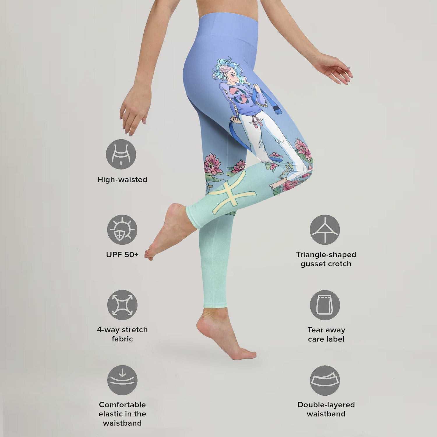 Pisces Zodiac Fighter Leggings