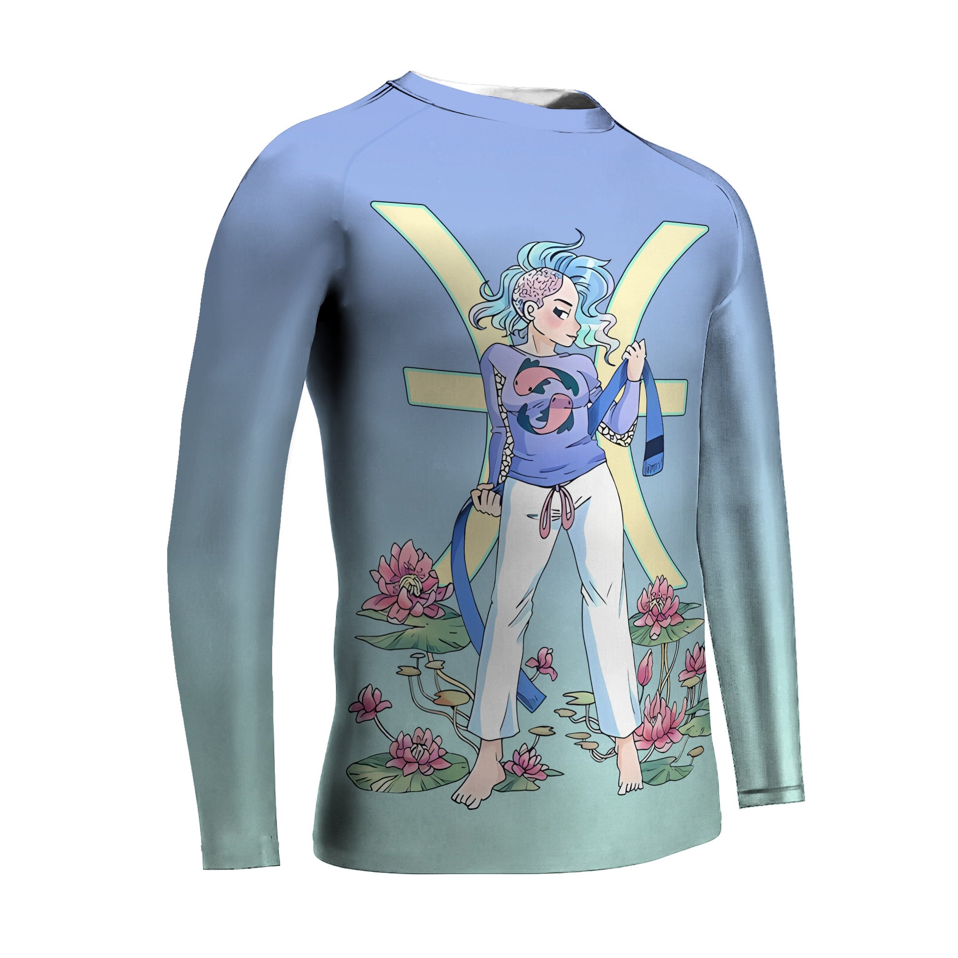 Pisces Zodiac Mom Kids Rash Guard
