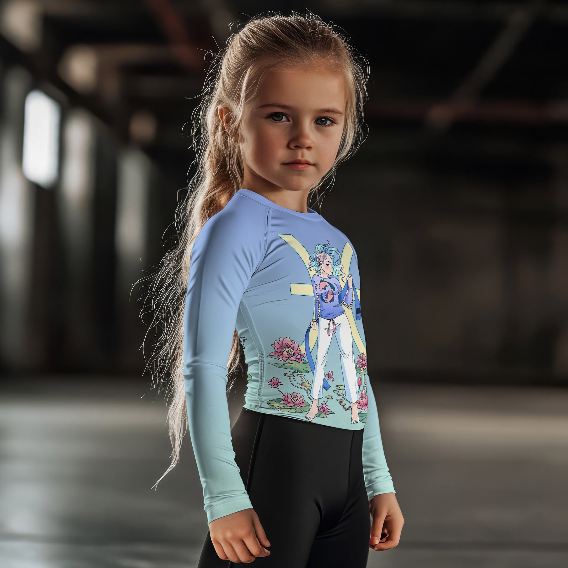 Pisces Zodiac Mom Kids Rash Guard