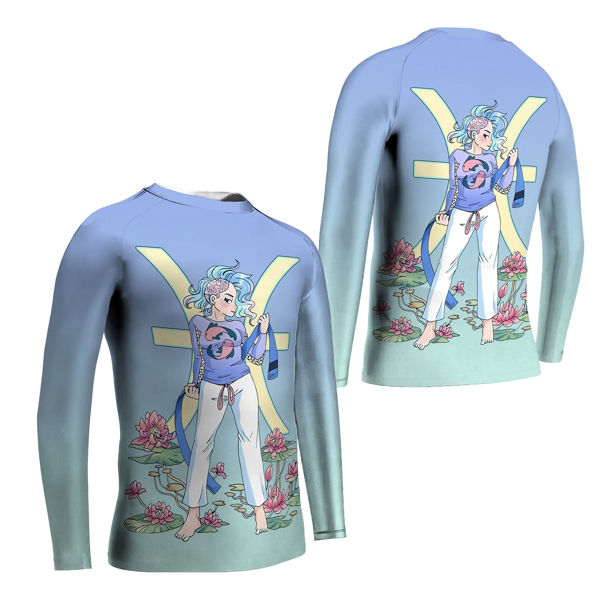 Pisces Zodiac Mom Kids Rash Guard