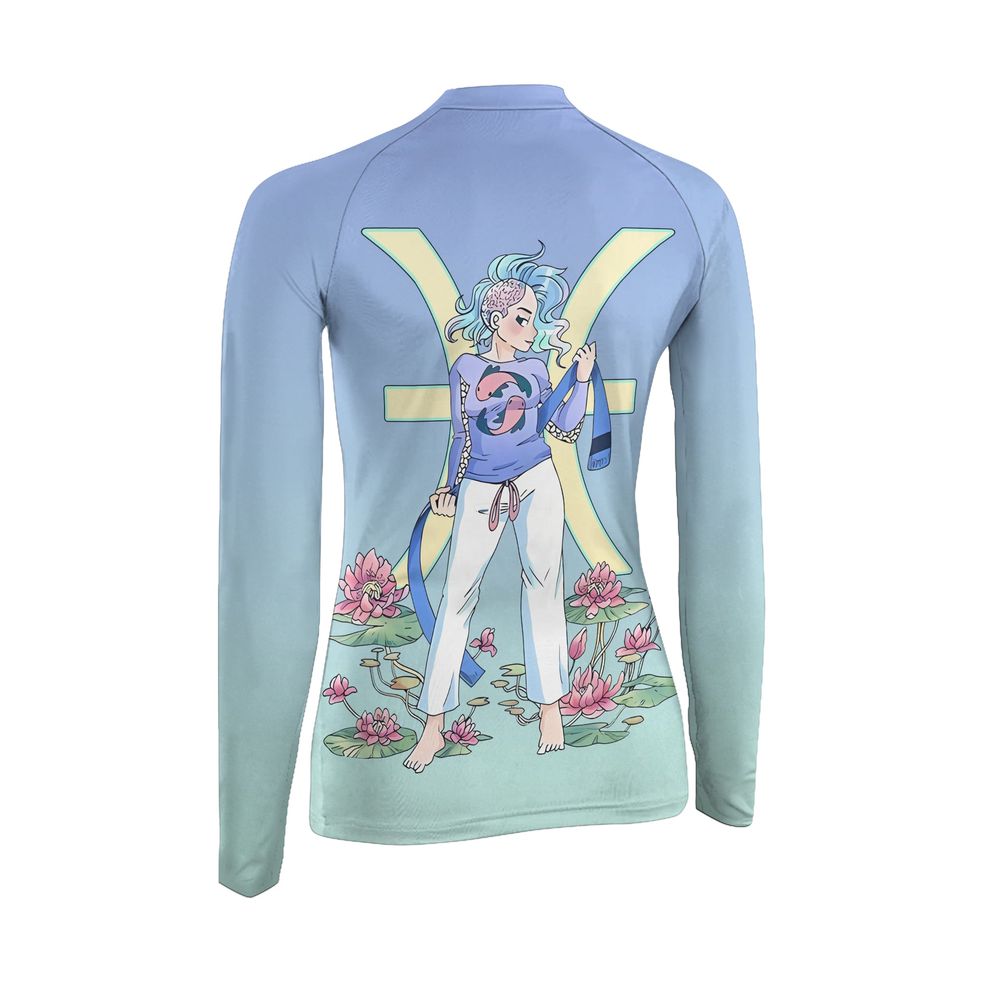 Pisces Zodiac Mom Women's Long Sleeve Rash Guard