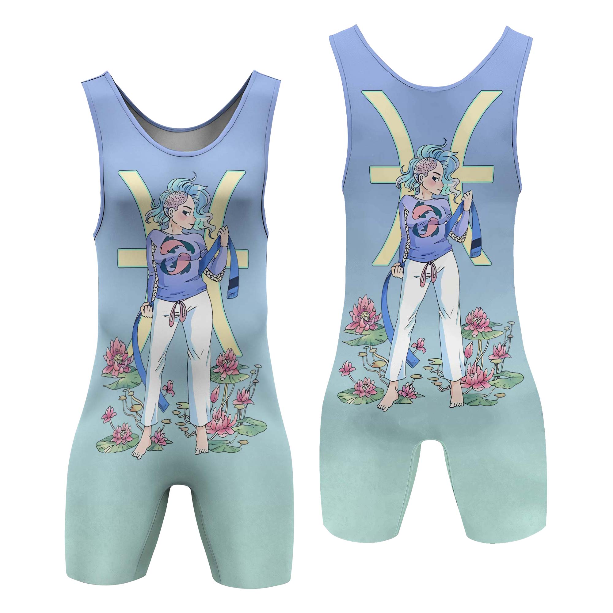 Pisces Zodiac Mom Wrestling Singlet