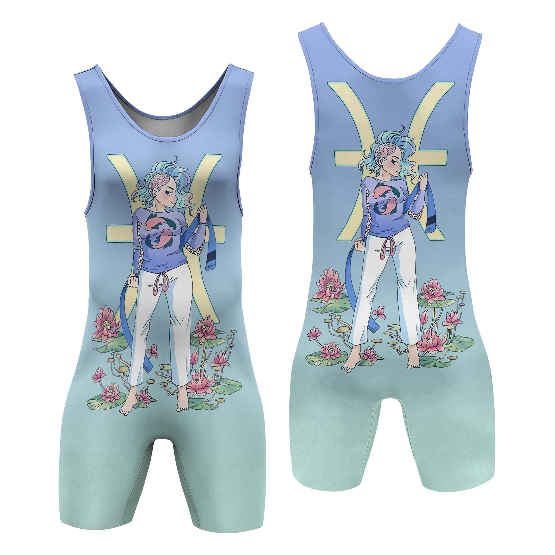 Pisces Zodiac Mom Wrestling Singlet