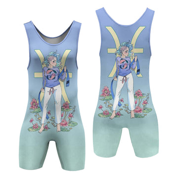 Pisces Zodiac Mom Wrestling Singlet