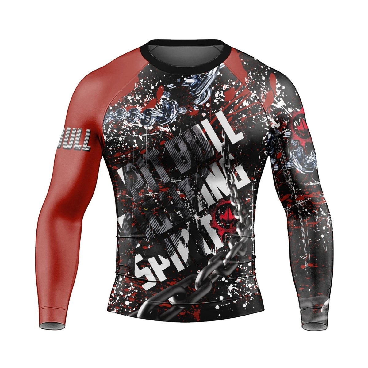 Pitbull Fighting Spirit Men's Long Sleeve Rash Guard - BattleFitGear