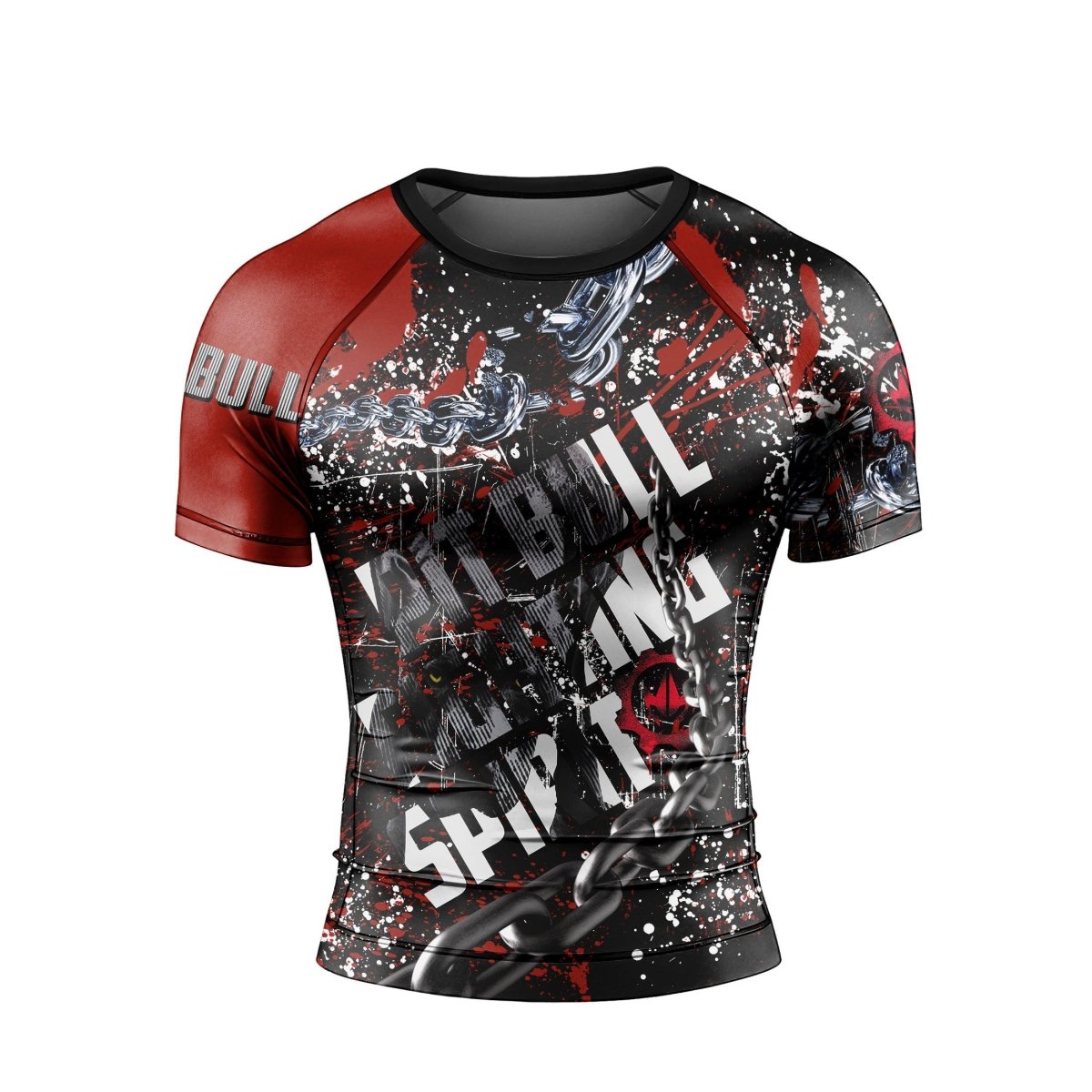 Pitbull Fighting Spirit Men's Short Sleeve Rash Guard - BattleFitGear