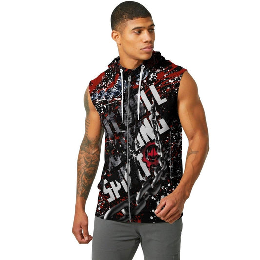 Pitbull Fighting Spirit Sleeveless Pullover & Zip Hoodie - BattleFitGear