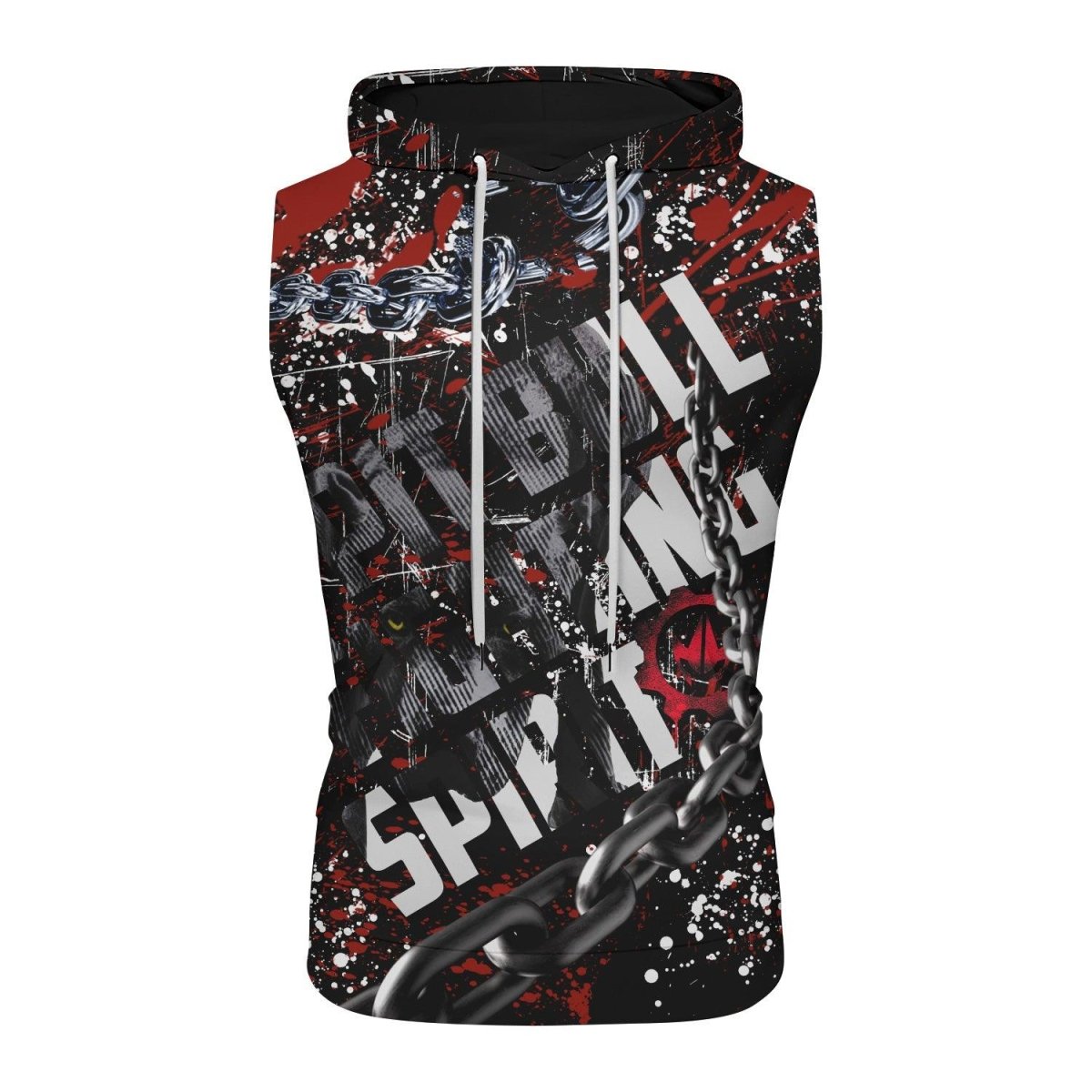 Pitbull Fighting Spirit Sleeveless Pullover & Zip Hoodie - BattleFitGear