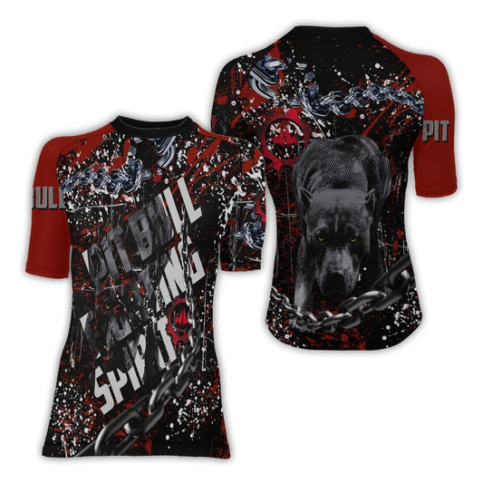 Pitbull Fighting Spirit Women's Short Sleeve Rash Guard - BattleFitGear