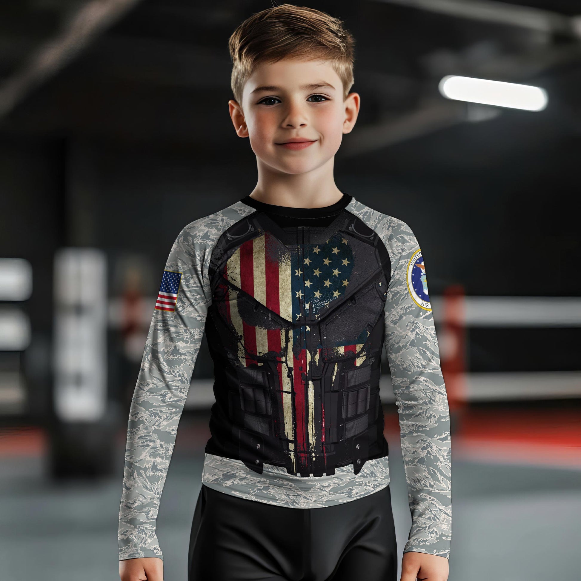 Punisher US Air Force Kids Rash Guard