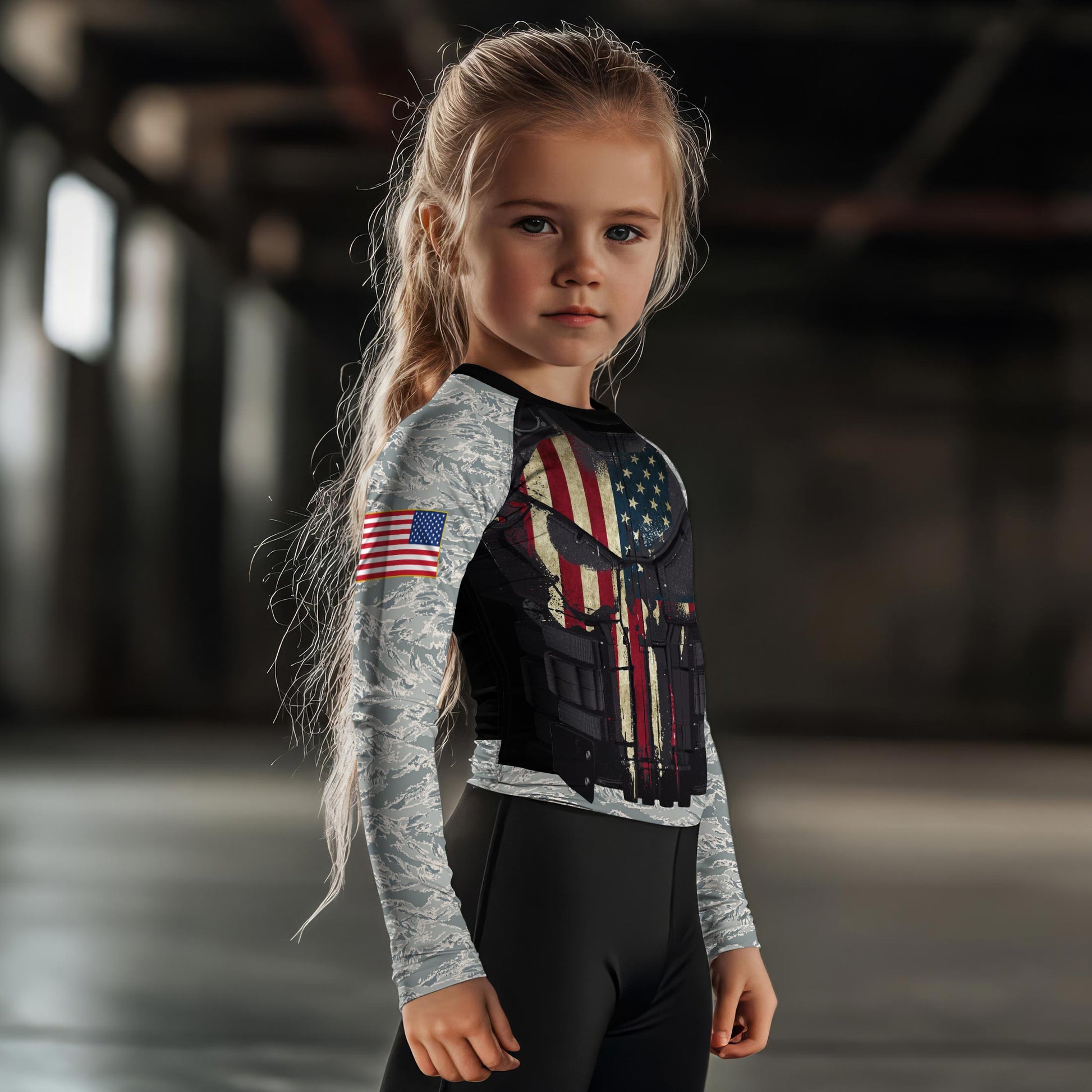 Punisher US Air Force Kids Rash Guard