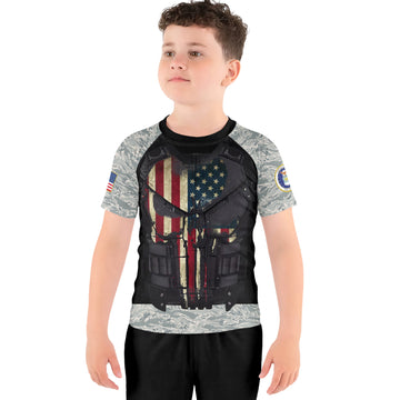 Punisher US Air Force Kids Rash Guard