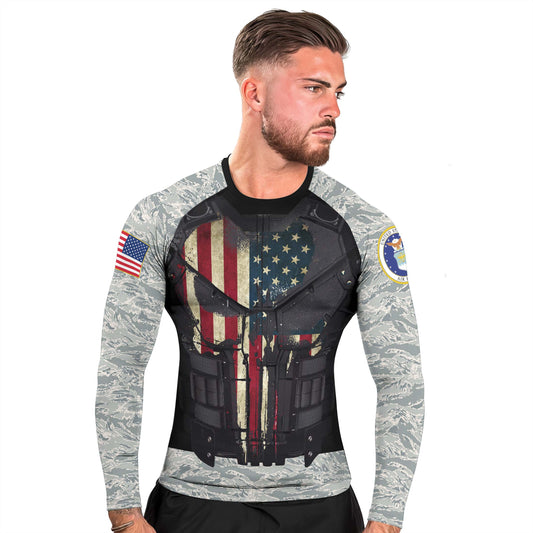 Punisher US Air Force Men's Long Sleeve Rash Guard