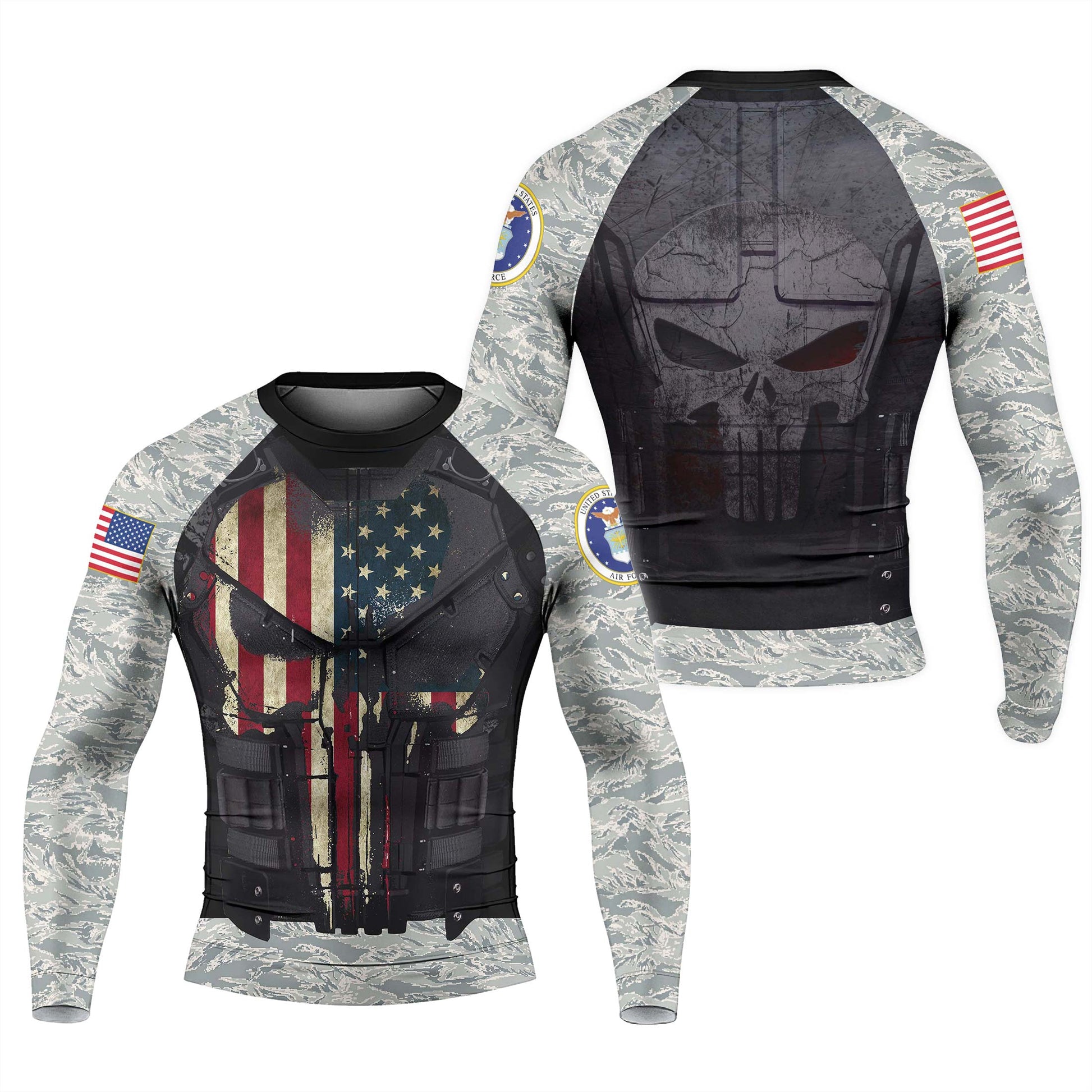 Punisher US Air Force Men's Long Sleeve Rash Guard