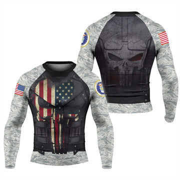 Punisher US Air Force Men's Long Sleeve Rash Guard