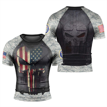 Punisher US Air Force Men's Short Sleeve Rash Guard